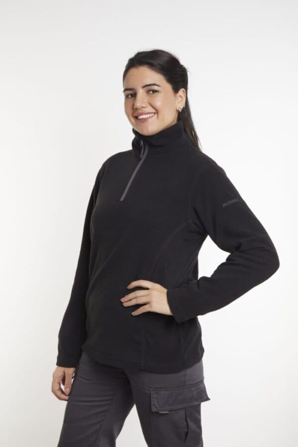 Polar Medio Cierre Clasic Negro Mujer