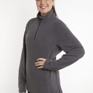 Polar Medio Cierre Clasic Gris Mujer
