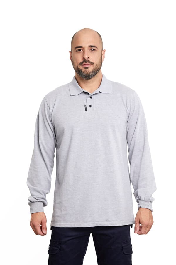 Polera Composición Piqué Gris
