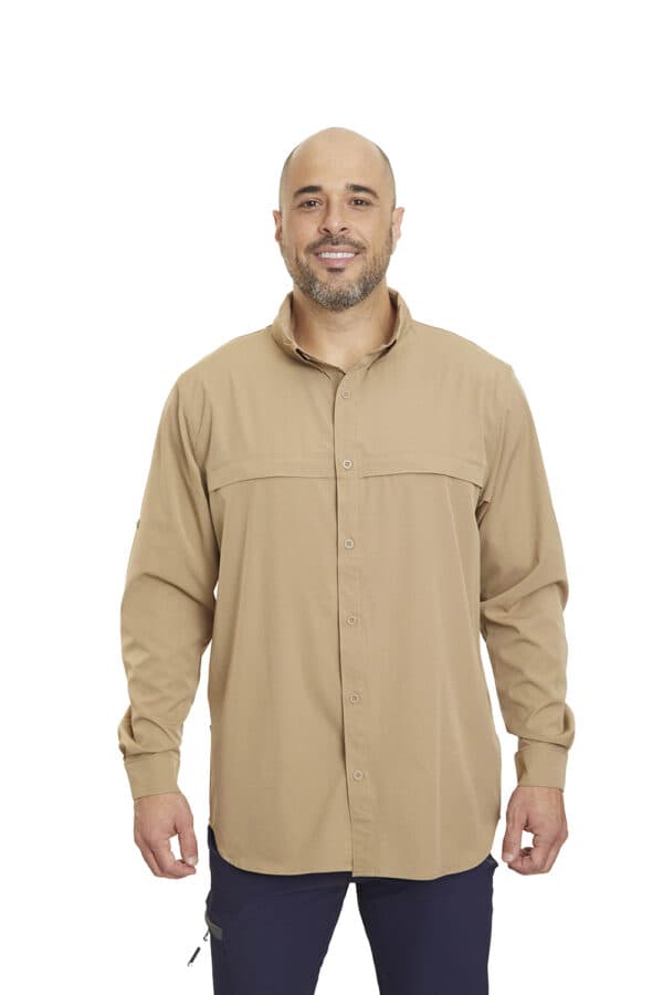 camisa krista beige hombre