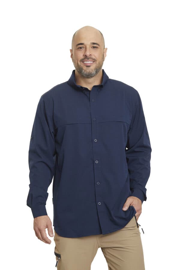 camisa krista azul hombre