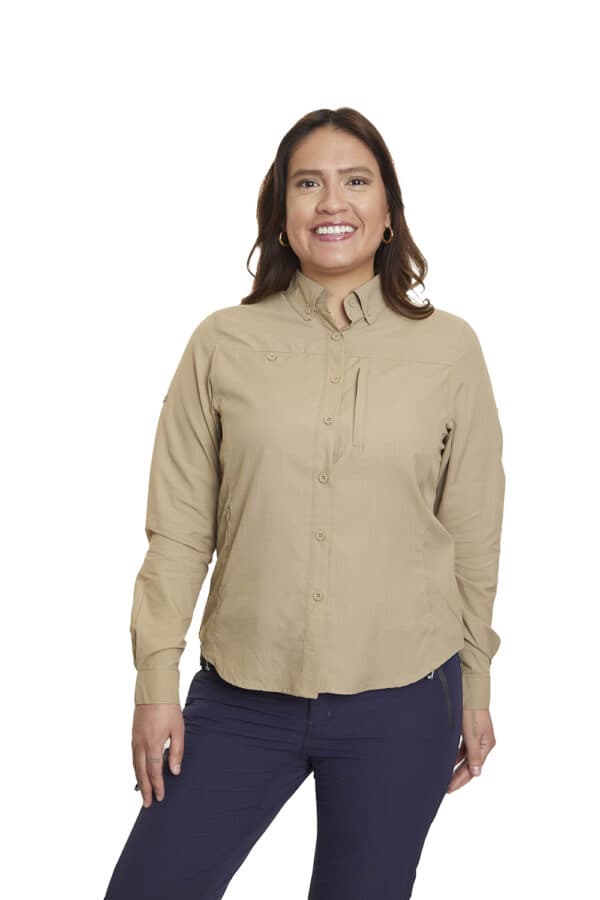 Camisa UV Outdoor Beige Mujer